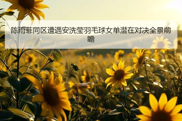 陈雨菲同区遭遇安洗莹羽毛球女单潜在对决全景前瞻